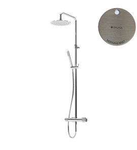 Bruma Leaf3 Zestaw prysznicowy ścienny z regulowaną wysokością deszczownicy Ø 250 mm Morning Mist 1673400MM