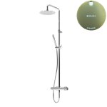 Bruma Leaf3 Zestaw prysznicowy ścienny z regulowaną wysokością deszczownicy Ø 250 mm Sunrise 1673400SR