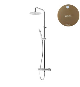 Bruma Leaf3 Zestaw prysznicowy ścienny z regulowaną wysokością deszczownicy Ø 250 mm Sunset 1673400SS