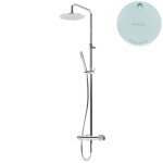 Bruma Leaf3 Zestaw prysznicowy ścienny z regulowaną wysokością deszczownicy Ø 300 mm Pure White 1673402PW