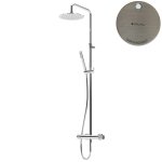 Bruma Leaf3 Zestaw prysznicowy ścienny z regulowaną wysokością deszczownicy Ø 300 mm Morning Mist 1673402MM