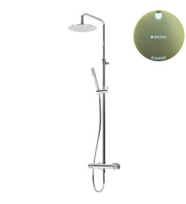 Bruma Leaf3 Zestaw prysznicowy ścienny z regulowaną wysokością deszczownicy Ø 300 mm Sunrise 1673402SR