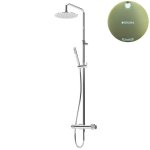 Bruma Leaf3 Zestaw prysznicowy ścienny z regulowaną wysokością deszczownicy Ø 300 mm Sunrise 1673402SR