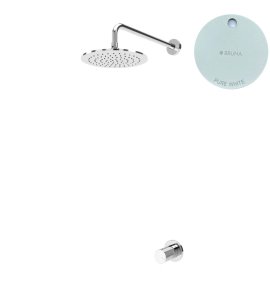 Bruma Leaf3 Zestaw prysznicowy podtynkowy z deszczownicą ścienna Ø 250 mm Pure White 1673600PW