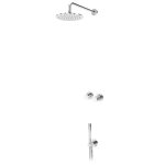 Bruma Leaf3 Zestaw prysznicowy podtynkowy z deszczownicą ścienną Ø 250 mm ze słuchawką Chrom 1673606CR