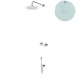 Bruma Leaf3 Zestaw prysznicowy podtynkowy z deszczownicą ścienną Ø 250 mm ze słuchawką Pure White 1673606PW