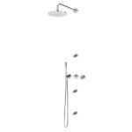 Bruma Leaf3 Zestaw prysznicowy podtynkowy z deszczownicą ścienną Ø 250 mm i 3 dysze podtynkowe Chrom 1673636CR