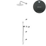 Bruma Leaf3 Zestaw prysznicowy podtynkowy z deszczownicą ścienną Ø 250 mm i 3 dysze podtynkowe Gunmetal 1673636MG