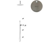 Bruma Leaf3 Zestaw prysznicowy podtynkowy z deszczownicą Ø 250 mm i 3 dysze podtynkowe Morning Mist 1673735MM