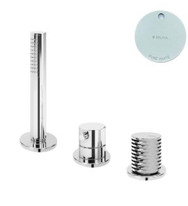 Bruma Leaf4 Bateria natryskowa stojąca z zestawem prysznicowym Pure White 1673001PW