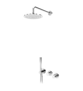 Bruma Leaf4 Bateria natryskowa podtynkowy z deszczownicą Ø 250 mm i zestawem natryskowym Chrom 1673618CR