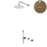 Bruma Leaf4 Bateria natryskowa podtynkowa z deszczownicą Ø 300 mm i zestawem natryskowym Sunset 1673624SS