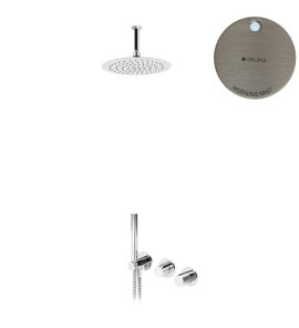 Bruma Leaf4 Bateria natryskowa podtynkowa z deszczownicą Ø 300 sufitową Morning Mist 1673723MM