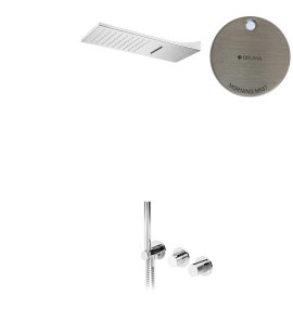 Bruma Leaf4 Bateria natryskowa podtynkowy z deszczownicą ścienną Morning Mist 1673628MM