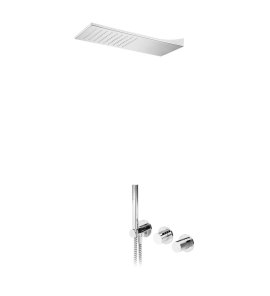 Bruma Leaf4 Bateria natryskowa podtynkowy z deszczownicą ścienną Chrom 1673633CR