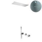 Bruma Leaf4 Bateria natryskowa podtynkowy z deszczownicą ścienną Satinox 1673633ST