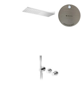 Bruma Leaf4 Bateria natryskowa podtynkowy z deszczownicą ścienną Morning Mist 1673633MM