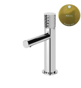 Bruma Leaf4 Bateria umywalkowa jednootworowa bez korka Sunrise PVD 1670010PR