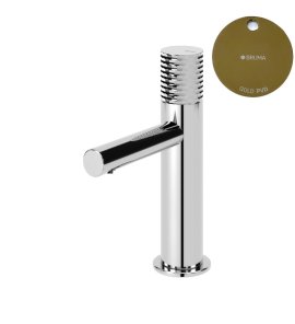 Bruma Leaf4 Bateria umywalkowa jednootworowa bez korka Gold PVD 1670010PO