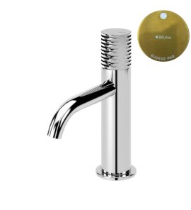 Bruma Leaf4 Bateria umywalkowa jednootworowa bez korka Sunrise PVD 1670014PR