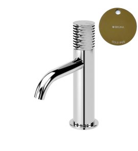 Bruma Leaf4 Bateria umywalkowa jednootworowa bez korka Gold PVD 1670014PO