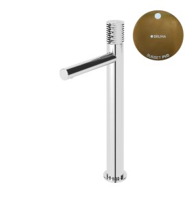 Bruma Leaf4 Bateria umywalkowa jednootworowa bez korka Sunset PVD 1670019PS