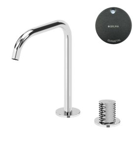 Bruma Leaf4 Bateria umywalkowa 2-otworowa bez korka, montowana na blacie Gunmetal 1670027MG