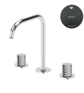 Bruma Leaf4 Bateria umywalkowa 3-otworowa bez korka, montowana na blacie Gunmetal 1670031MG