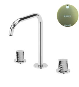 Bruma Leaf4 Bateria umywalkowa 3-otworowa bez korka, montowana na blacie Sunrise 1670031SR