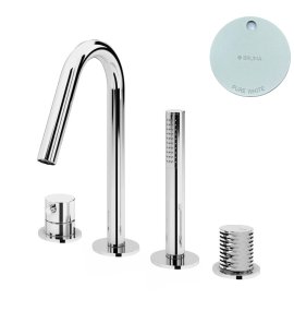 Bruma Leaf4 Bateria wannowo-natryskowa Na brzeg wanny Pure White 1672001PW