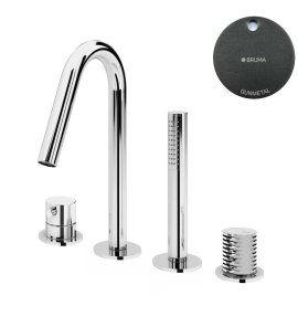 Bruma Leaf4 Bateria wannowo-natryskowa Na brzeg wanny Gunmetal 1672001MG