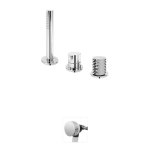 Bruma Leaf4 Bateria wannowo-natryskowa stojąca z wylewką w przelewie Chrom 1672003CR