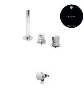 Bruma Leaf4 Bateria wannowo-natryskowa stojąca z wylewką w przelewie Night Sky 1672003NS