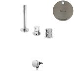 Bruma Leaf4 Bateria wannowo-natryskowa stojąca z wylewką w przelewie Morning Mist 1672003MM