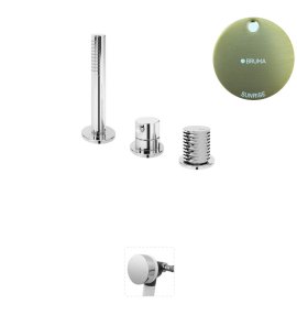 Bruma Leaf4 Bateria wannowo-natryskowa stojąca z wylewką w przelewie Sunrise 1672003SR