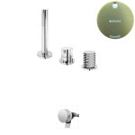 Bruma Leaf4 Bateria wannowo-natryskowa stojąca z wylewką w przelewie Sunrise 1672003SR