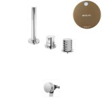 Bruma Leaf4 Bateria wannowo-natryskowa stojąca z wylewką w przelewie Sunset 1672003SS