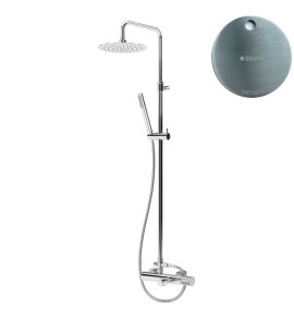 Bruma Leaf4 Bateria wannowo-natryskowa ścienna z deszczownicą Ø 250 mm Satinox 1672303ST