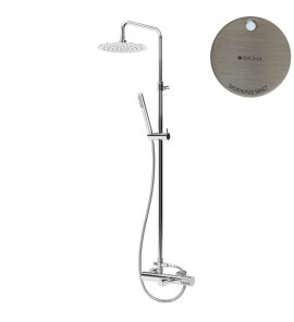 Bruma Leaf4 Bateria wannowo-natryskowa ścienna z deszczownicą Ø 250 mm Morning Mist 1672303MM