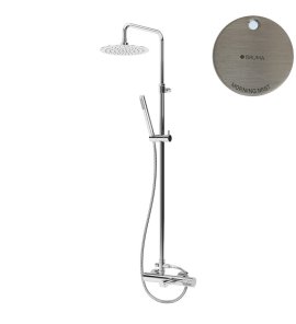 Bruma Leaf4 Bateria wannowo-natryskowa ścienna z deszczownicą Ø 300 mm Morning Mist 1672305MM