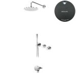 Bruma Leaf4 Bateria wannowo-natryskowa podtynkowy z deszczownicą Ø 250 mm i wylewką w odpływie Gunmetal 1673645MG