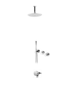 Bruma Leaf4 Bateria wannowo-natryskowa podtynkowy z deszczownicą Ø 250 mm i wylewką w odpływie Chrom 1673740CR