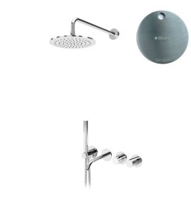 Bruma Leaf4 Bateria wannowo-natryskowa podtynkowy z deszczownicą Ø 250 mm Satinox 1672405ST