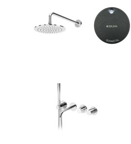 Bruma Leaf4 Bateria wannowo-natryskowa podtynkowy z deszczownicą Ø 250 mm Gunmetal 1672405MG