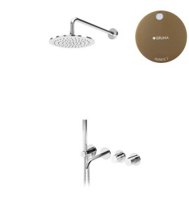 Bruma Leaf4 Bateria wannowo-natryskowa podtynkowy z deszczownicą Ø 250 mm Sunset 1672405SS