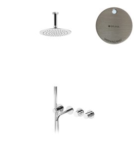 Bruma Leaf4 Bateria wannowo-natryskowa podtynkowy z deszczownicą sufitową Ø 250 mm Morning Mist 1672505MM