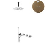 Bruma Leaf4 Bateria wannowo-natryskowa podtynkowy z deszczownicą sufitową Ø 250 mm Sunset 1672505SS