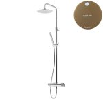 Bruma Leaf4 Zestaw prysznicowy ścienny z regulowaną wysokością deszczownicy Ø 250 mm Sunset 1673401SS