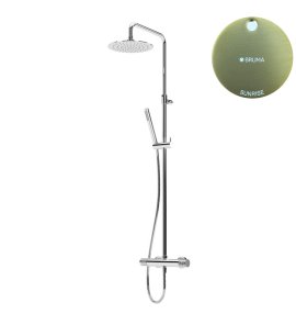 Bruma Leaf4 Zestaw prysznicowy ścienny z regulowaną wysokością deszczownicy Ø 300 mm Sunrise 1673403SR