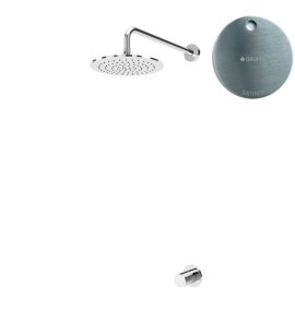 Bruma Leaf4 Zestaw prysznicowy podtynkowy z deszczownicą ścienna Ø 250 mm Satinox 1673601ST